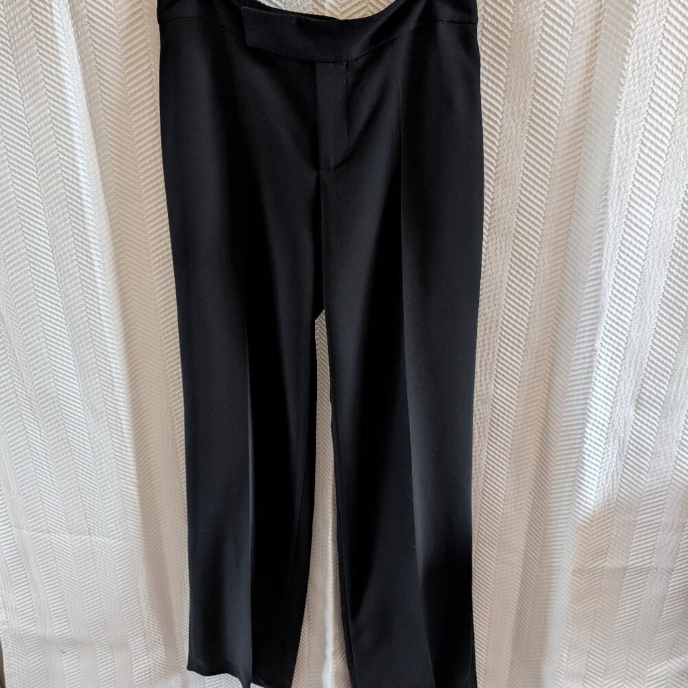 Zara Woman High Waist Wide Leg Black Trousers Size 10 Dress Pants Minimalist